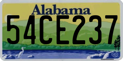 AL license plate 54CE237