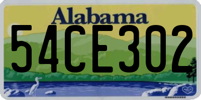 AL license plate 54CE302