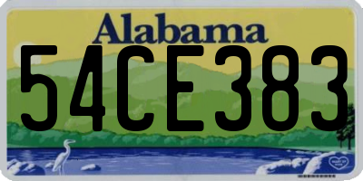 AL license plate 54CE383