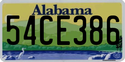 AL license plate 54CE386