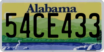 AL license plate 54CE433
