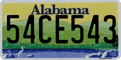 AL license plate 54CE543