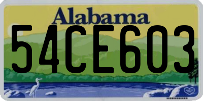 AL license plate 54CE603
