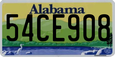 AL license plate 54CE908