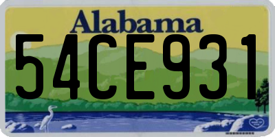AL license plate 54CE931