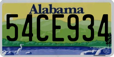 AL license plate 54CE934