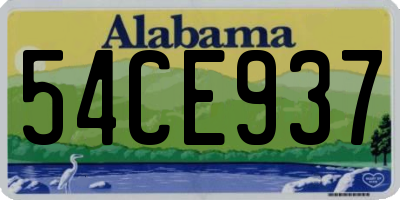 AL license plate 54CE937