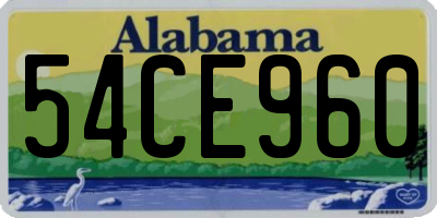 AL license plate 54CE960