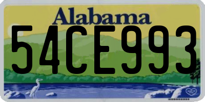 AL license plate 54CE993