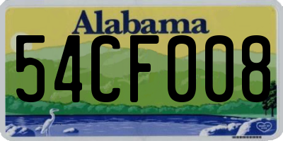 AL license plate 54CF008