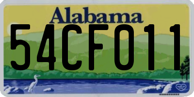 AL license plate 54CF011