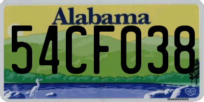 AL license plate 54CF038
