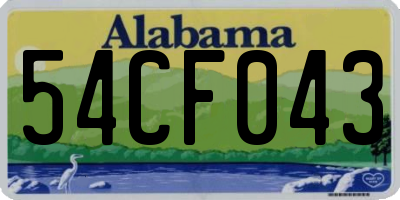 AL license plate 54CF043
