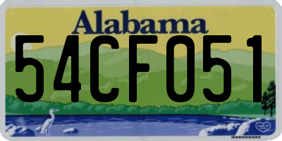 AL license plate 54CF051