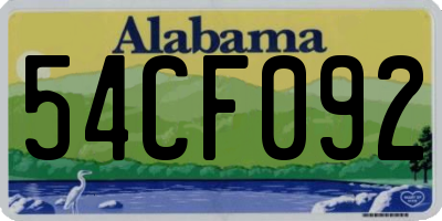 AL license plate 54CF092