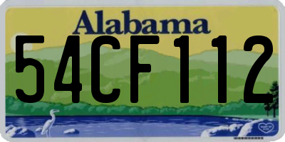 AL license plate 54CF112