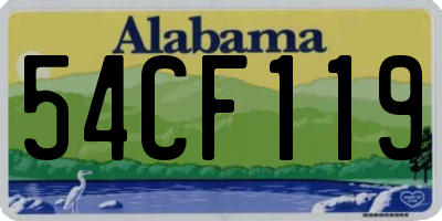 AL license plate 54CF119