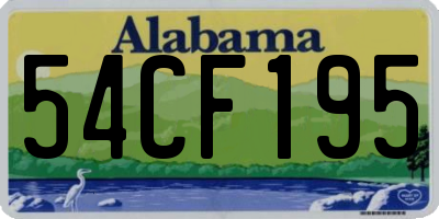 AL license plate 54CF195