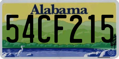 AL license plate 54CF215