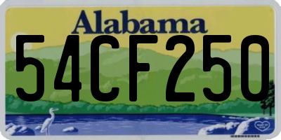 AL license plate 54CF250