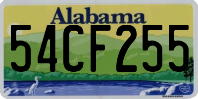 AL license plate 54CF255