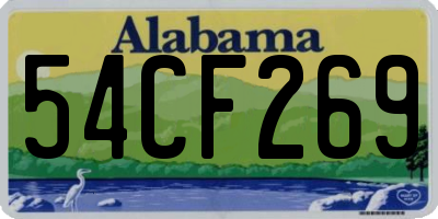 AL license plate 54CF269
