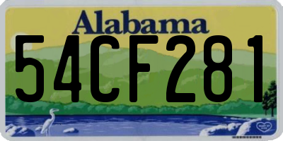AL license plate 54CF281