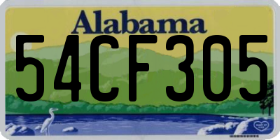 AL license plate 54CF305