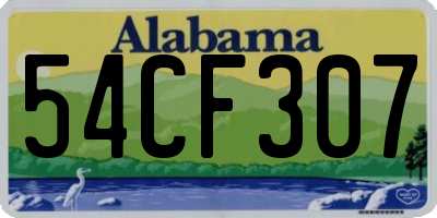 AL license plate 54CF307
