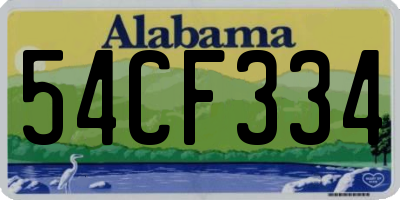 AL license plate 54CF334
