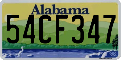 AL license plate 54CF347