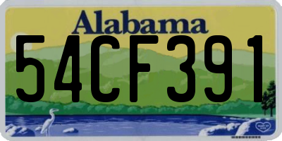 AL license plate 54CF391