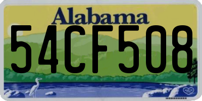 AL license plate 54CF508