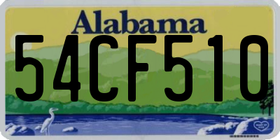 AL license plate 54CF510