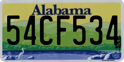 AL license plate 54CF534