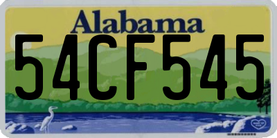 AL license plate 54CF545