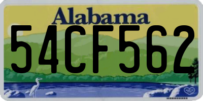 AL license plate 54CF562