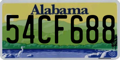 AL license plate 54CF688