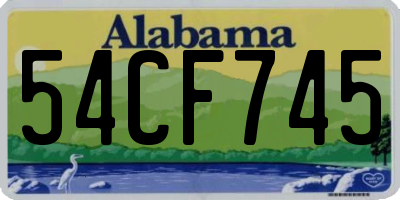 AL license plate 54CF745