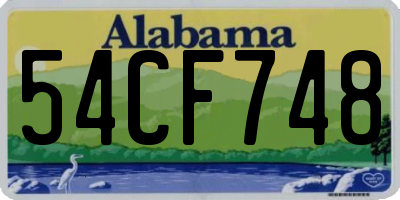 AL license plate 54CF748