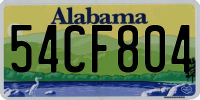 AL license plate 54CF804