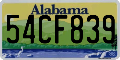 AL license plate 54CF839