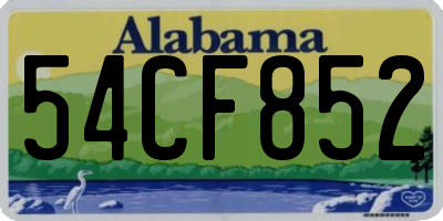AL license plate 54CF852