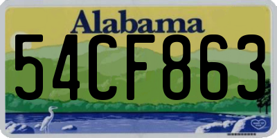 AL license plate 54CF863