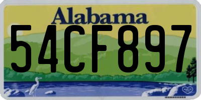 AL license plate 54CF897