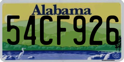 AL license plate 54CF926