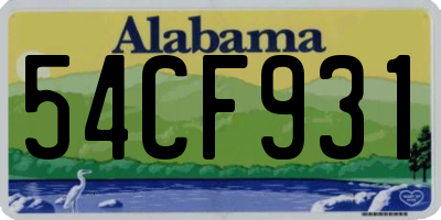 AL license plate 54CF931