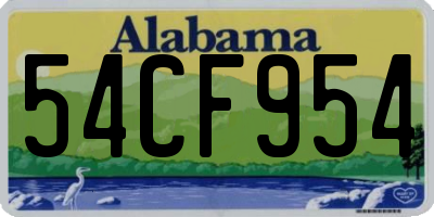 AL license plate 54CF954