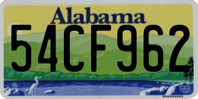 AL license plate 54CF962