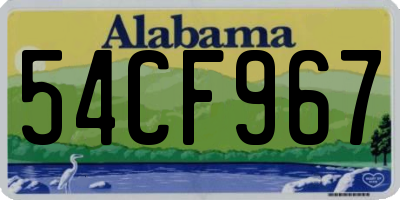 AL license plate 54CF967